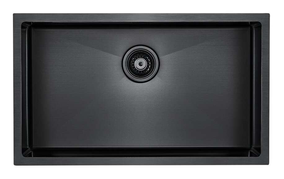 Изображение товара Мойка кухонная Paulmark Koher PM807444-GM 74 см вороненая сталь