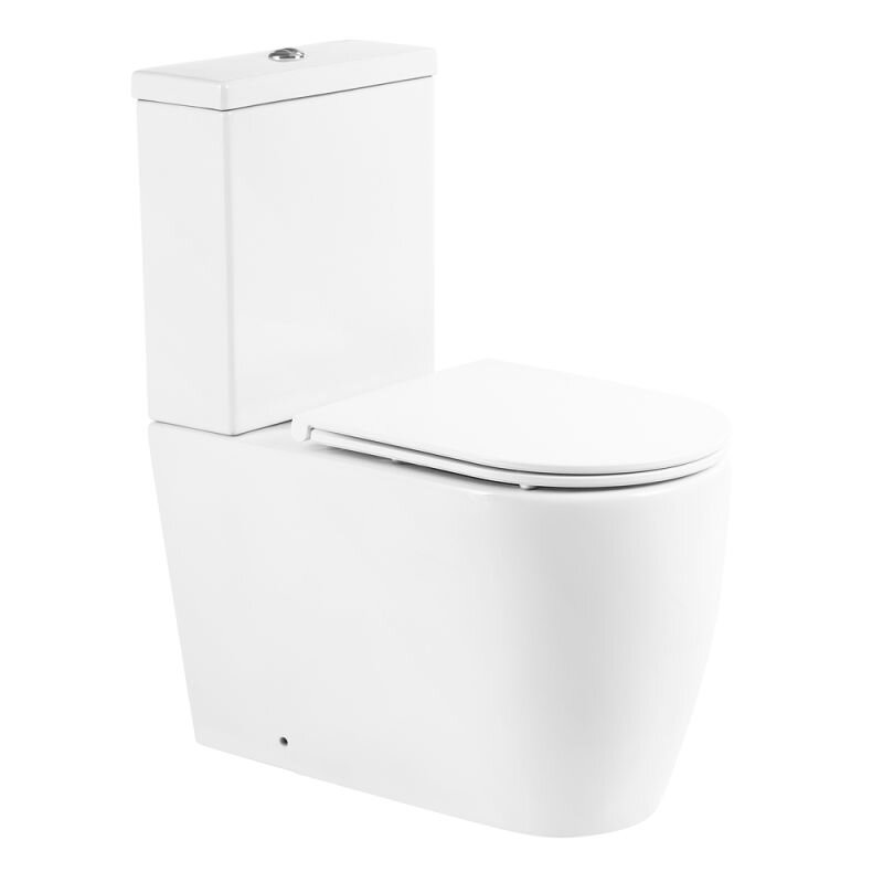 Изображение товара Напольный унитаз BelBagno Marino BB105CPR/BB105T/BB870SC, безободковый, крышка тонкая Soft Close, белый