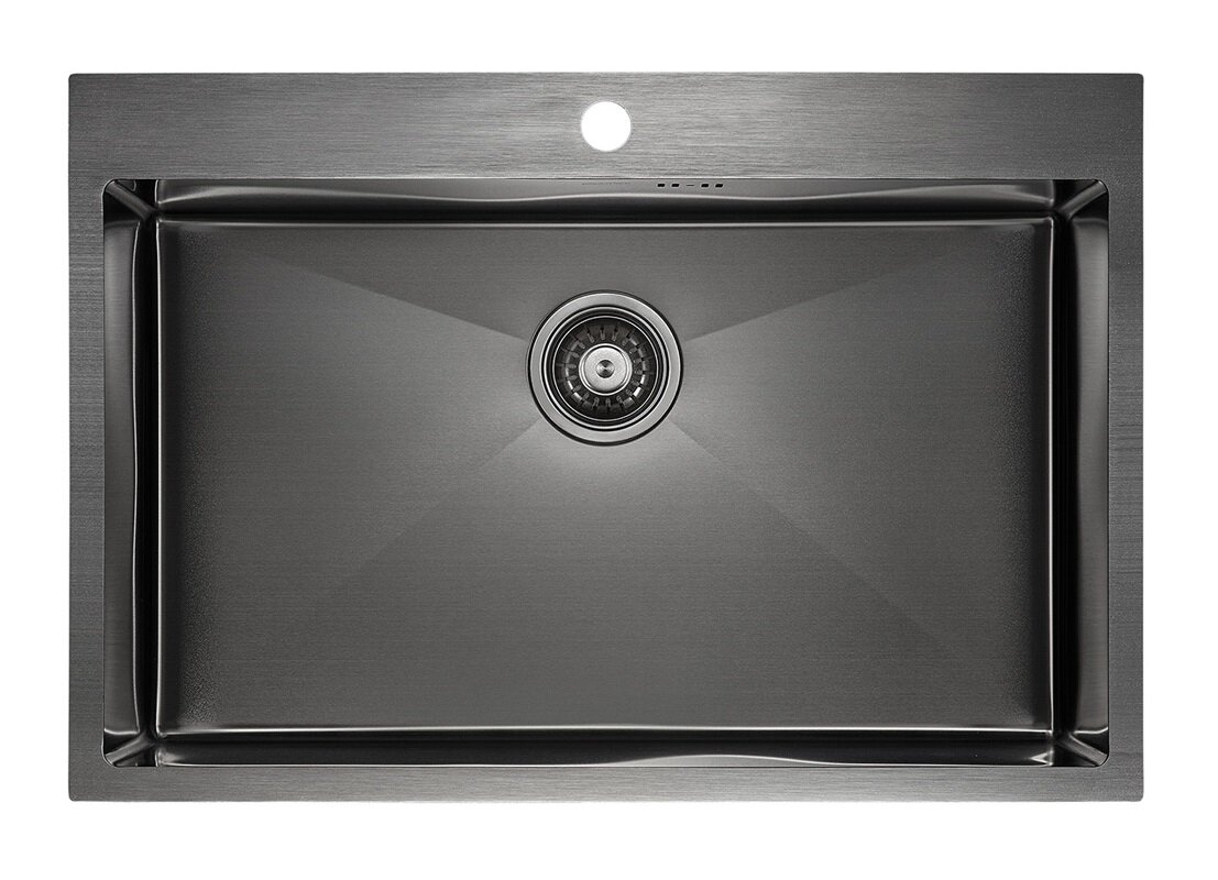 Изображение товара Кухонная мойка Paulmark Vast PM217551-GM 75 см вороненая сталь