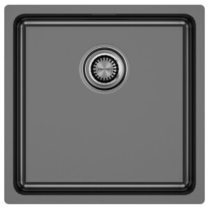 Изображение товара Мойка кухонная Paulmark Lassan PM304444-GM, 44 см, вороненая сталь