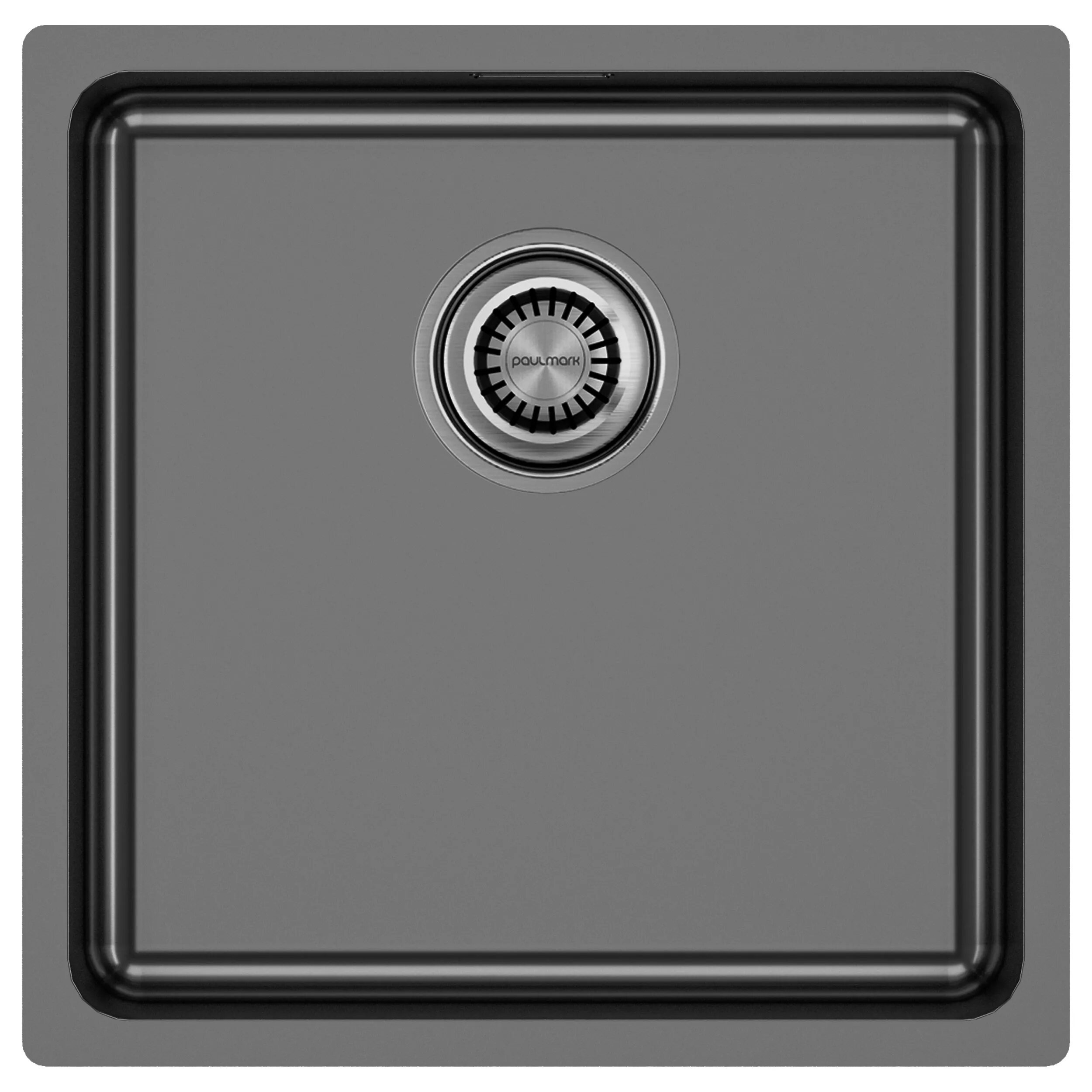 Изображение товара Мойка кухонная Paulmark Lassan PM304444-GM, 44 см, вороненая сталь Изображение товара Мойка кухонная Paulmark Lassan PM304444-GM, 44 см, вороненая сталь
