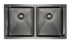 Изображение товара Мойка кухонная Paulmark Gerberg PM237844-GM, 78 см, вороненая сталь