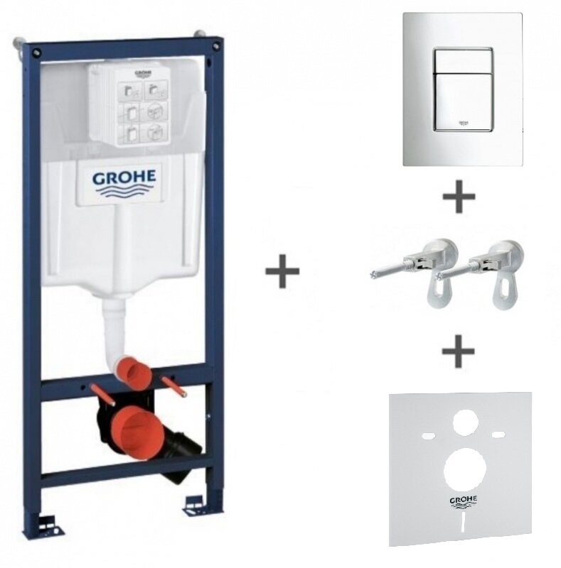 Изображение товара Инсталляция Grohe Rapid SL 38775001 в комплекте с крепежом и кнопкой Изображение товара Инсталляция Grohe Rapid SL 38775001 в комплекте с крепежом и кнопкой