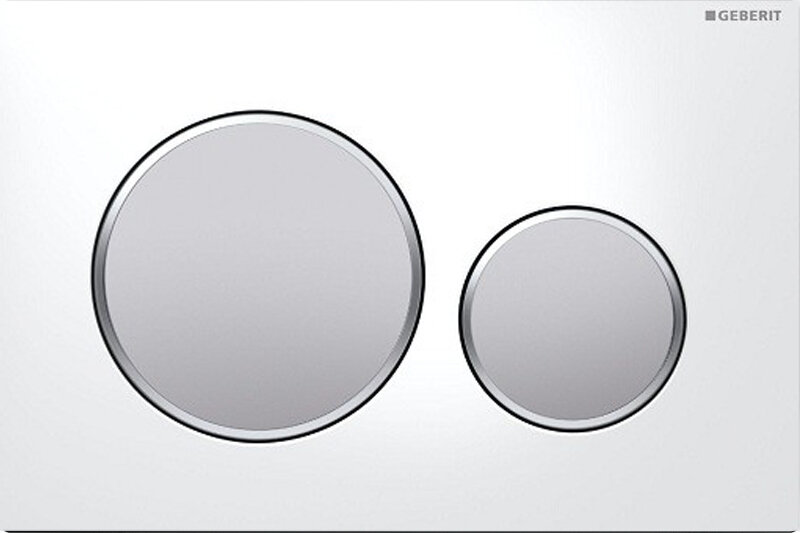 Изображение товара Клавиша Geberit Sigma Type 20 115.882.KL.1 пластиковая в белом матовом хроме для систем смыва