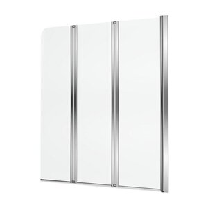 Изображение товара Шторка для ванны Excellent Fliper 120 см с хромовым профилем и защитой Double Safe Glass