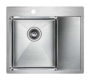 Изображение товара Мойка кухонная Paulmark Kroner PM225951-BSL/R, 59 см, брашированная нержавеющая сталь, левая/правая