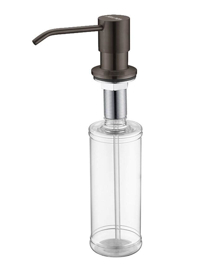 Изображение товара Дозатор встраиваемый для жидкого мыла Paulmark Rein D002-GM вороненая сталь 350 мл