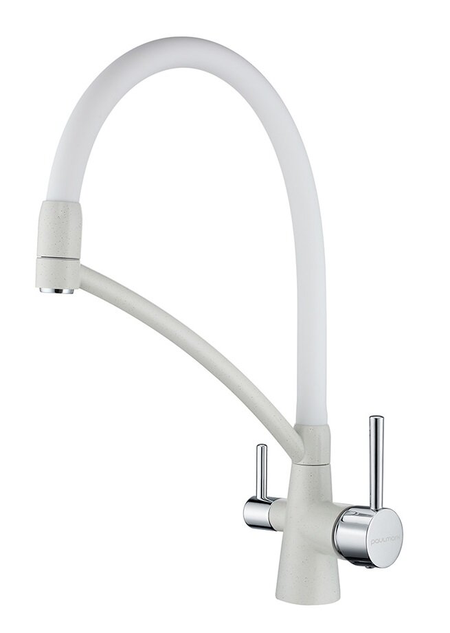 Изображение товара Смеситель для кухонной мойки Paulmark Siegen Si213111-331, белый, подключение к фильтру