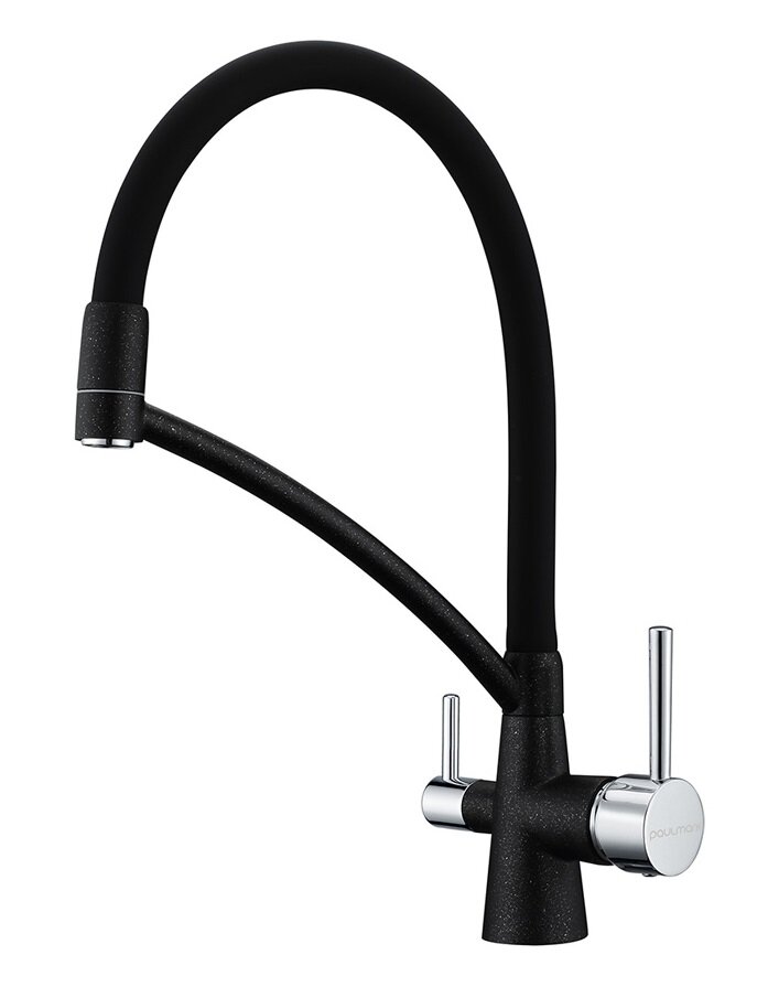 Изображение товара Смеситель кухонный Paulmark Siegen Si213111-BLM с подключением к фильтру черный
