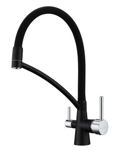 Изображение товара Смеситель кухонный Paulmark Siegen Si213111-BLM с подключением к фильтру черный