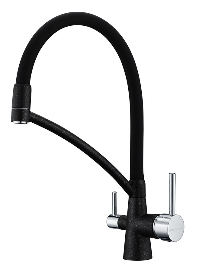Изображение товара Смеситель Paulmark Siegen Si213111-308 для кухонной мойки с подключением к фильтру, черный