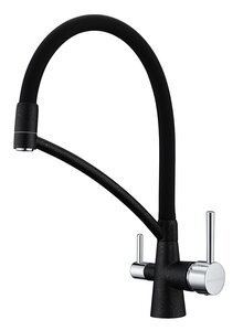 Изображение товара Смеситель Paulmark Siegen Si213111-308 для кухонной мойки, с подключением к фильтру, черный