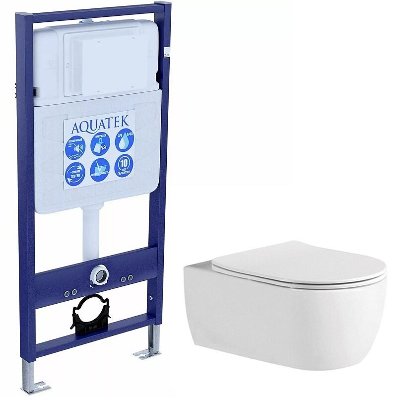 Изображение товара Инсталляция Aquatek Standard INS-0000012 с унитазом Европа  AQ1106L-00 и сиденьем Soft Close