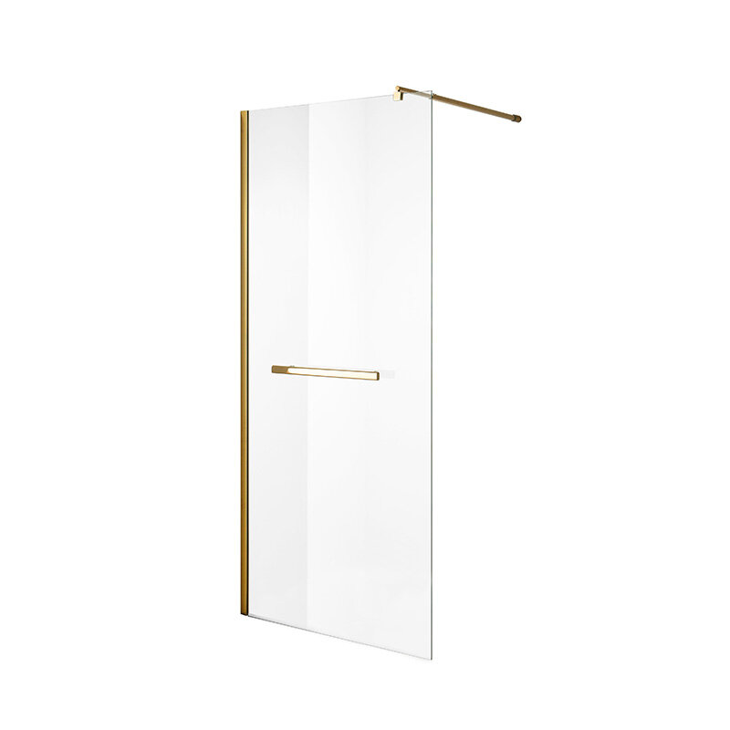 Изображение товара Душевая стенка Niagara Nova 120x195 см без дверей с золотым профилем и прозрачным закаленным стекло