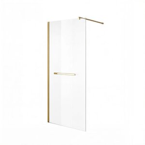 Изображение товара Душевая стенка Niagara Nova NG-641-12 GOLD 120 х 195 см со свободным входом, кронштейн обрезной 120 см, стекло прозрачное, профиль золото