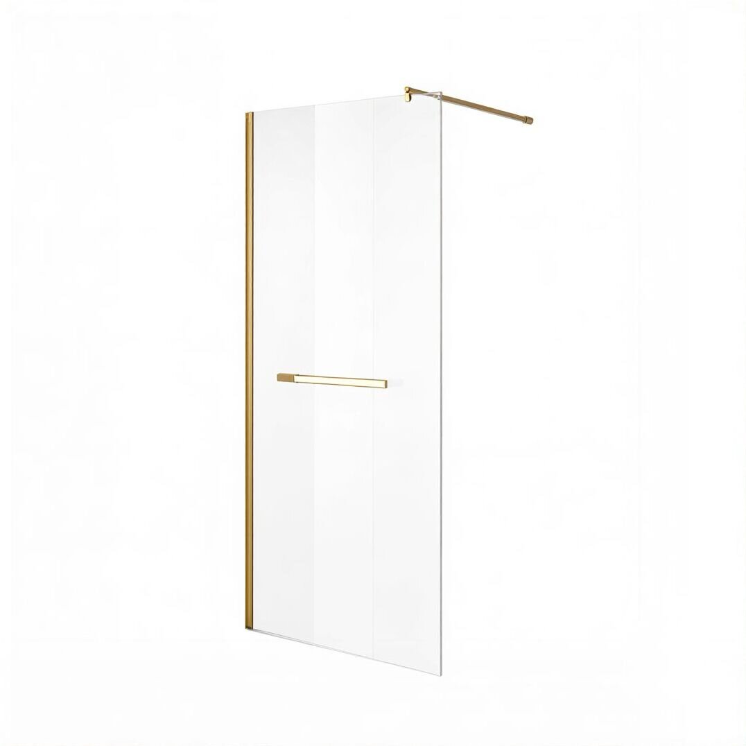 Изображение товара Душевая стенка Niagara Nova NG-641-12 GOLD 120 х 195 см со свободным входом, кронштейн обрезной 120 см, стекло прозрачное, профиль золото Изображение товара Душевая стенка Niagara Nova NG-641-12 GOLD 120 х 195 см со свободным входом, кронштейн обрезной 120 см, стекло прозрачное, профиль золото