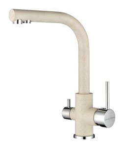 Изображение товара Смеситель Paulmark Essen Es213011-328 для кухонной мойки с подключением к фильтру бежевый Изображение товара Смеситель Paulmark Essen Es213011-328 для кухонной мойки с подключением к фильтру бежевый