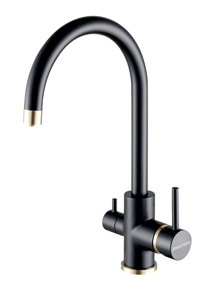 Изображение товара Смеситель Paulmark Essen Es213211-401BR для кухонной мойки, с подключением к фильтру, антрацит-бронза