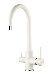 Изображение товара Смеситель Paulmark Essen Es213211-331 для кухонной мойки, с подключением к фильтру, белый
