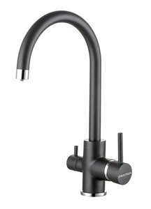 Изображение товара Смеситель Paulmark Essen Es213211-BLM для кухонной мойки, с подключением к фильтру, черный