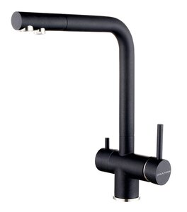 Изображение товара Смеситель кухонный Paulmark Skalen Sk213020-BLM с подключением к фильтру черный