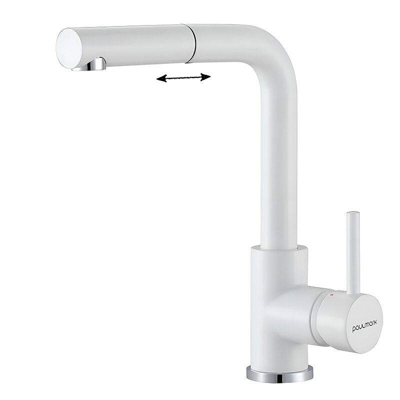 Изображение товара Смеситель Paulmark Kassel Ka214311-WH с выдвижным изливом