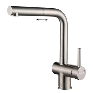 Изображение товара Смеситель Paulmark Dosse Do214418-BS для кухонной мойки, с выдвижным изливом, брашированная сталь