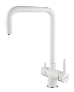 Изображение товара Смеситель Paulmark Wetter We213030-WH для кухонной мойки, с подключением к фильтру, белый матовый