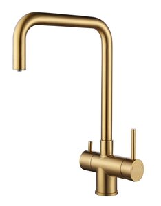 Изображение товара Смеситель Paulmark Wetter We213030-BG для кухонной мойки, с подключением к фильтру, брашированное золото