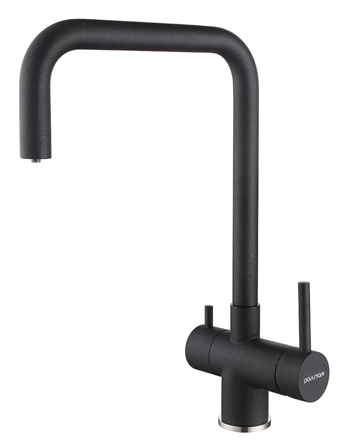 Изображение товара Смеситель для кухонной мойки Paulmark Wetter We213030-BLM с подключением к фильтру Черный