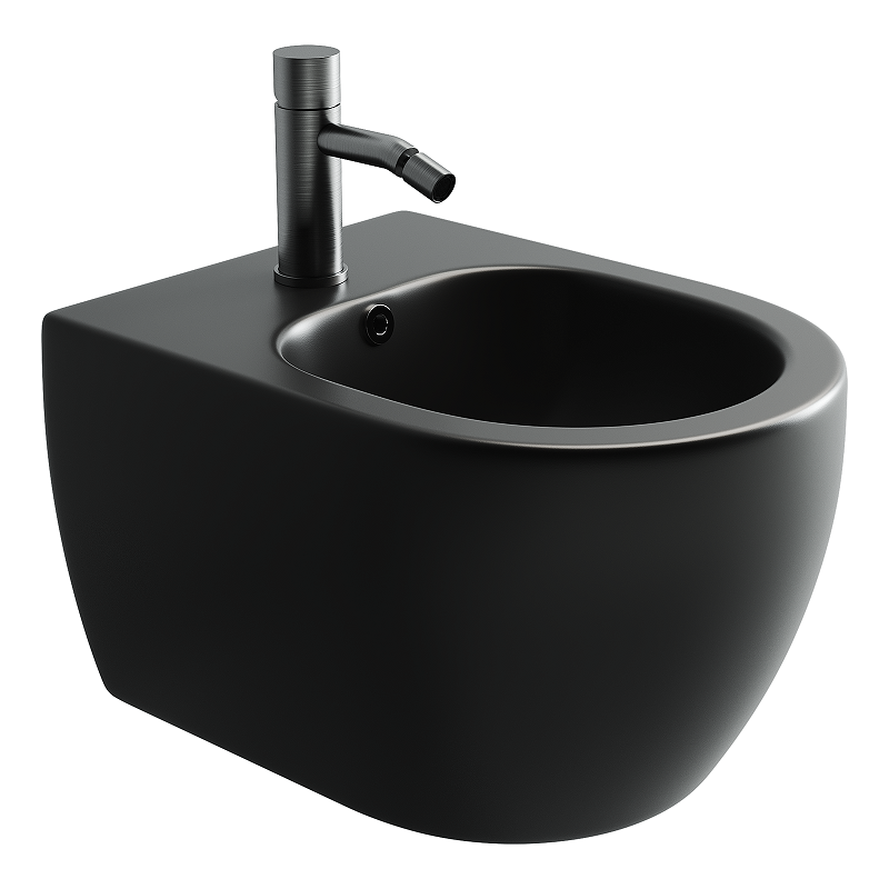 Изображение товара Биде Ceramicanova Play 37 x 49 x 30 см, подвесное, цвет черный матовый, CN3002MB, сантехфарфор