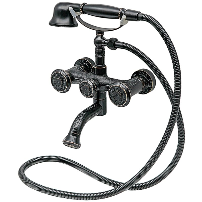 Изображение товара Смеситель Milacio Almeria MC.301.BBR для ванны и душа, с душевым гарнитуром, цвет черная бронза