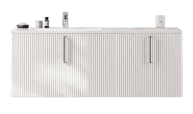 Изображение товара Тумба под раковину Sanvit Рольф 120 см, подвесная, белая, система плавного закрывания