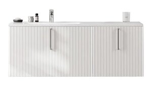 Изображение товара Тумба под раковину Sanvit Рольф L 120 см, подвесная, раковина со смещенной чашей, белый, krolfL120