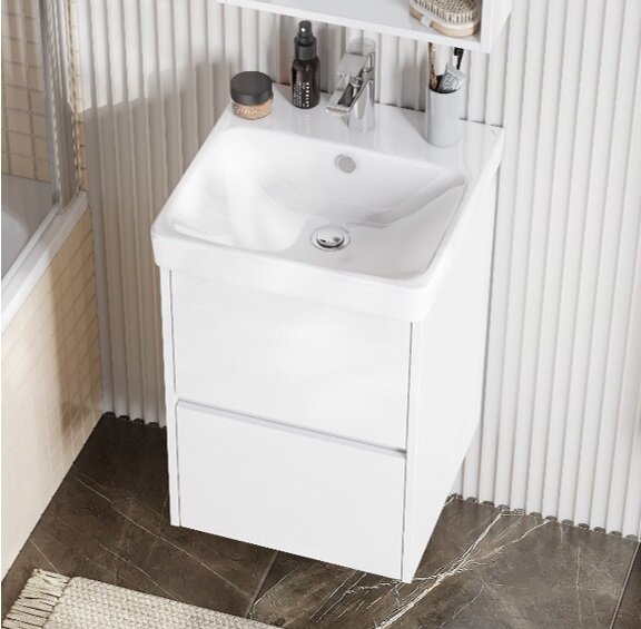 Изображение товара Подвесная тумба под раковину Акватон Сканди 45 см белая - современное решение для ванной