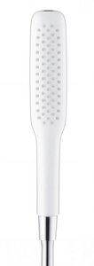 Изображение товара Ручной душ Hansgrohe PuraVida 120 1 jet белый хром современный дизайн Изображение товара Ручной душ Hansgrohe PuraVida 120 1 jet белый хром современный дизайн