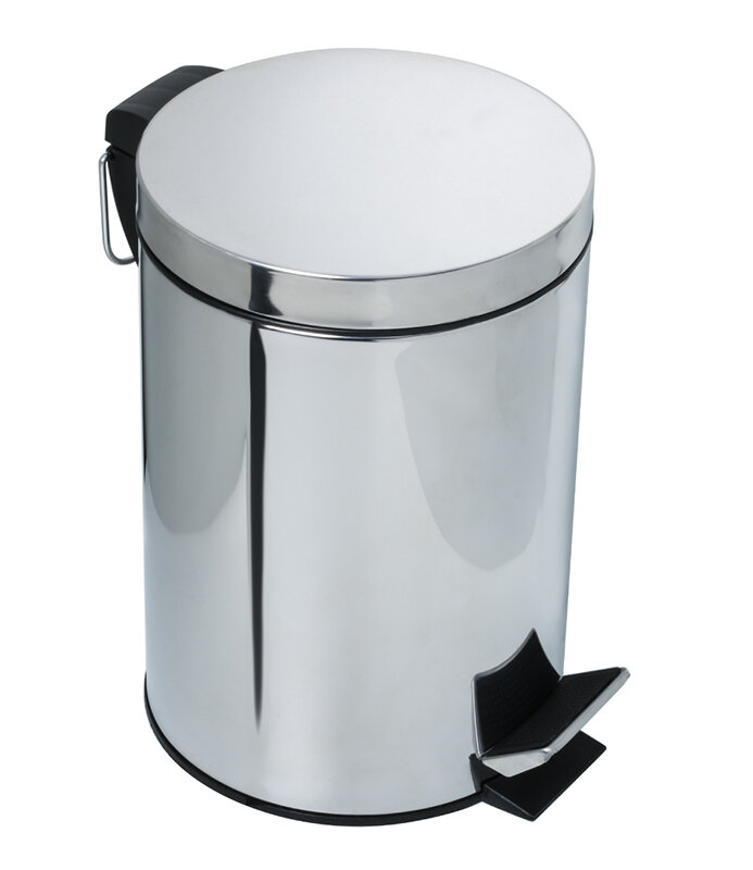 Изображение товара Ведро для мусора Fixsen Horeca FX-34024 5 л напольное хром пластиковое стальное