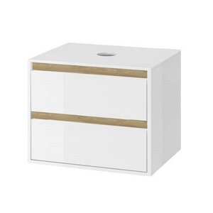 Изображение товара Тумба под раковину Excellent Tuto 60 см, 2 ящика, белый/дуб, MLEX.0104.600.WHBL