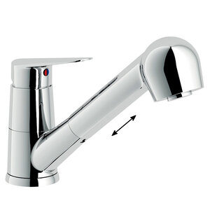 Изображение товара Смеситель Nobili Blues BS101127CR для кухни, с вытяжным изливом, цвет хром