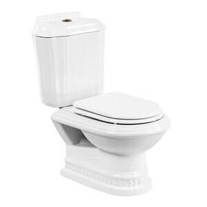 Изображение товара Напольный унитаз Cezares King Palace CZR-163-T, сиденье SoftClose, в комплекте с крепежом-бронза, кнопка арматуры бачка-бронза