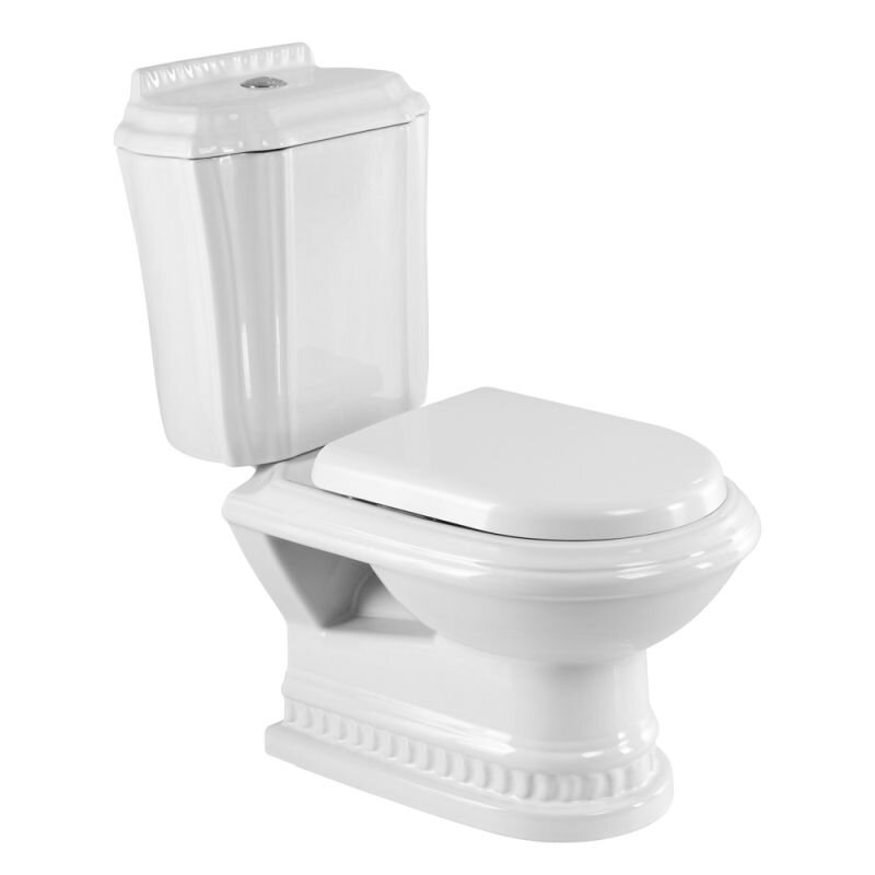 Изображение товара Напольный унитаз Cezares King Palace CZR-163-T, сиденье SoftClose CZR-6045-SC, в комплекте с крепежом, белый