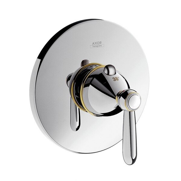Изображение товара Термостатический смеситель для душа Axor Carlton с хром/золотым покрытием
