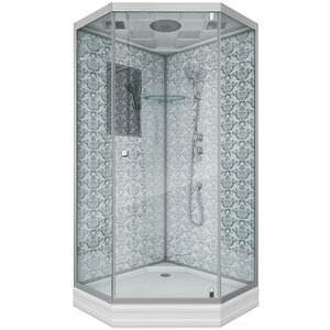 Изображение товара Душевая кабина Niagara Lux 90 х 90 х 210 см, стекло прозрачное, профиль серебро, NG-7701DW