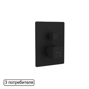 Изображение товара Смеситель Excellent Keria AREX.2048BL для душа, термостатический, встраиваемый, черный матовый