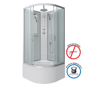 Изображение товара Душевая кабина Niagara Classic 90 x 90 х 210-240 см, профиль серебро, стекло матовое, NG-2308-14BKT