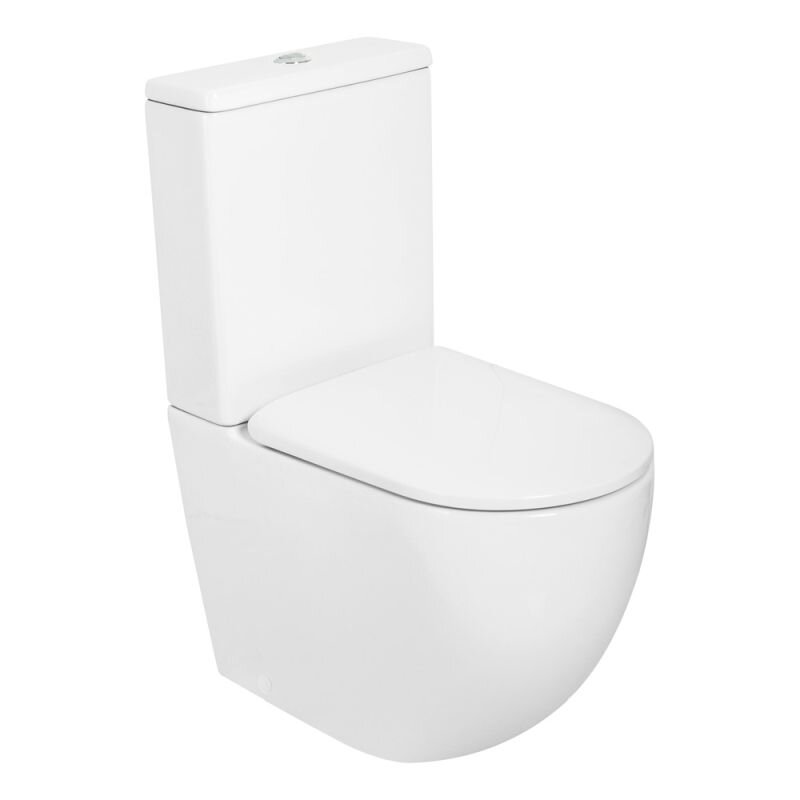Изображение товара Напольный унитаз Cezares Stylus, безободковый, сиденье SoftClose CZR-GN-SC, белый, CZR-152-CPR