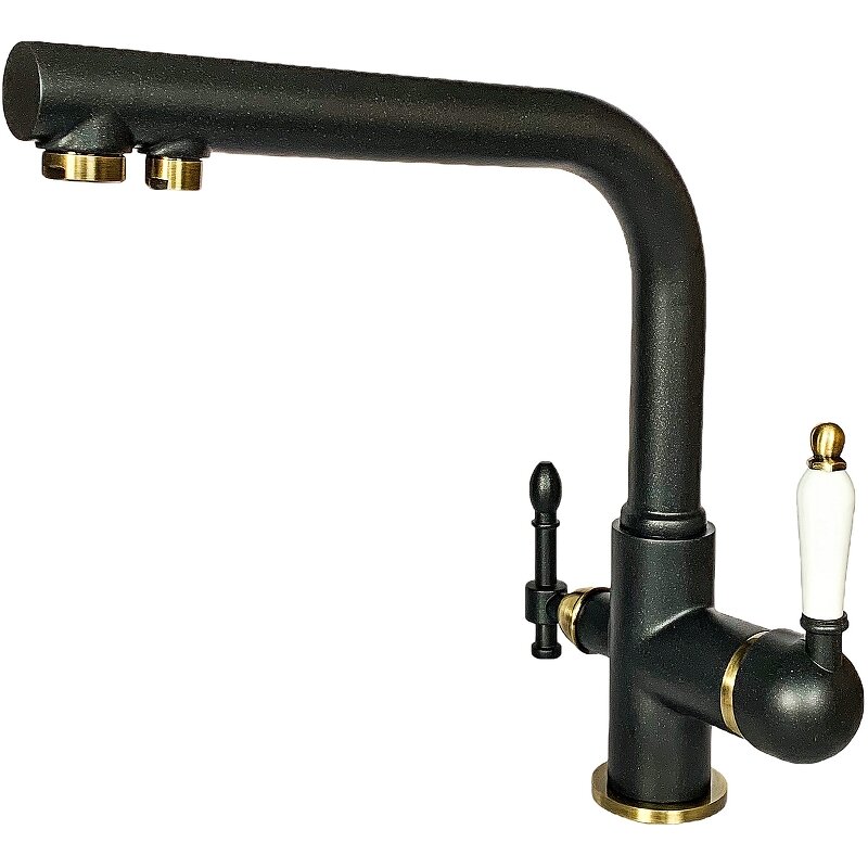 Изображение товара Смеситель Milacio Castellon Ceramic MC.512.ABR для кухонной мойки с подключением к фильтру, цвет антрацит/бронза