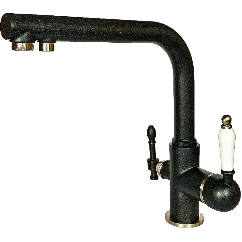 Изображение товара Смеситель Milacio Castellon Ceramic MC.512.ASN для кухонной мойки с подключением к фильтру, цвет антрацит/сатин