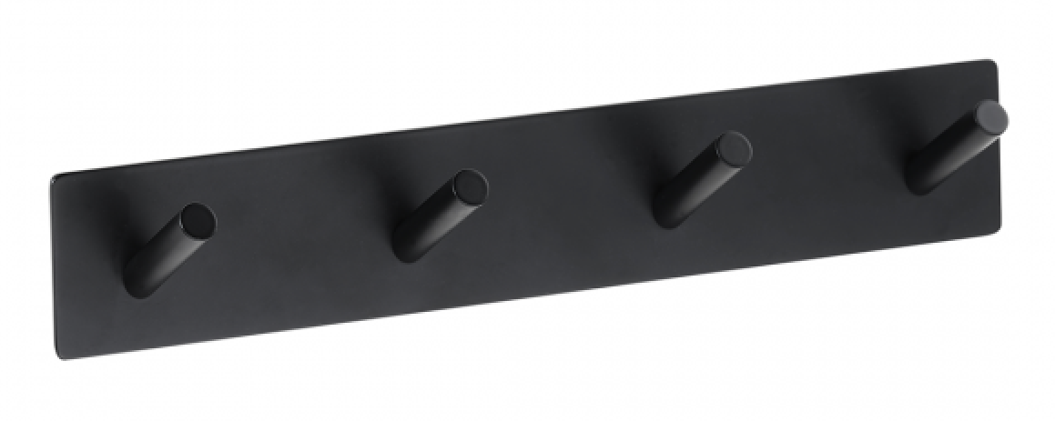 Изображение товара Вешалка Bemeta Easy с 4 крючками черная настенная квадратная