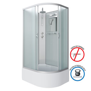Изображение товара Душевая кабина Niagara Classic 120 x 80 см, высокий поддон, профиль серебро, стекло матовое, левая/правая, NG-2310-14LBKT/NG-2310-14RBKT